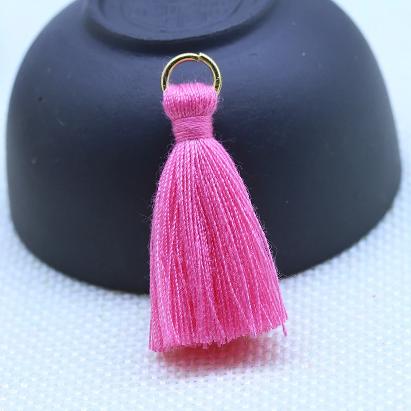 20-100Pcs Polyester Cotton Mini Metal Ring Tassel Trim DIY Hanging Ring Fringe Trim Garments Curtains Jewelry Decor Tassels Lace