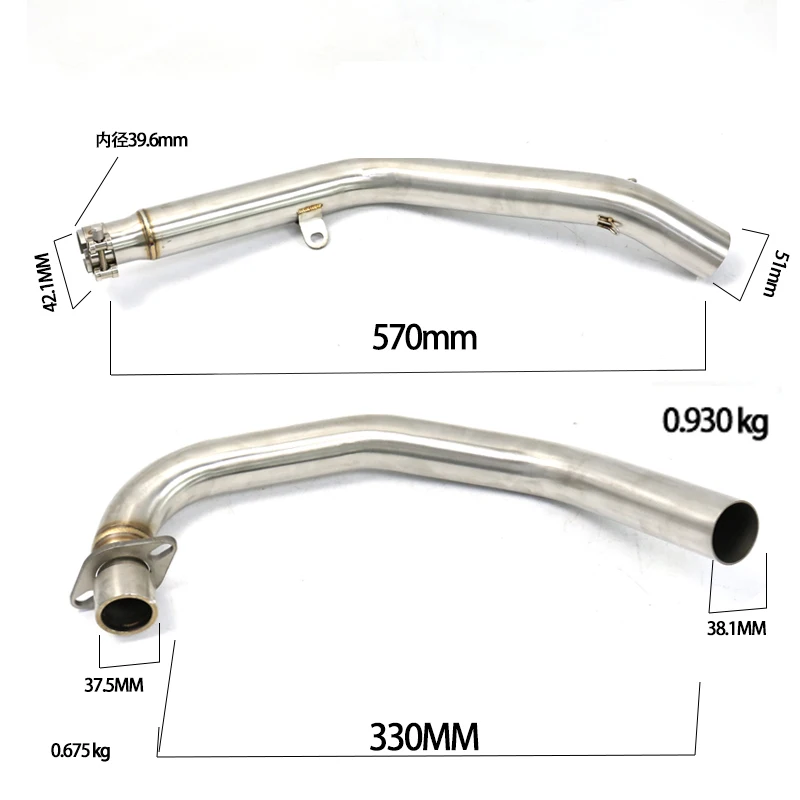 For Honda CB190 CB190R 51mm Motorcycle Exhaust Front Pipe Muffler Middle Link Connect Pipe Upgrade Modified Exhaust Headers