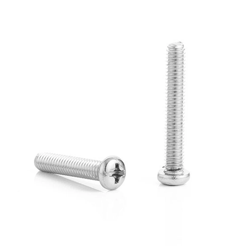 50Pcs M2 M2.5 M3 M4  ISO7045 DIN7985 GB818 304 Stainless Steel Cross Round Head Bolts Phillips Screws