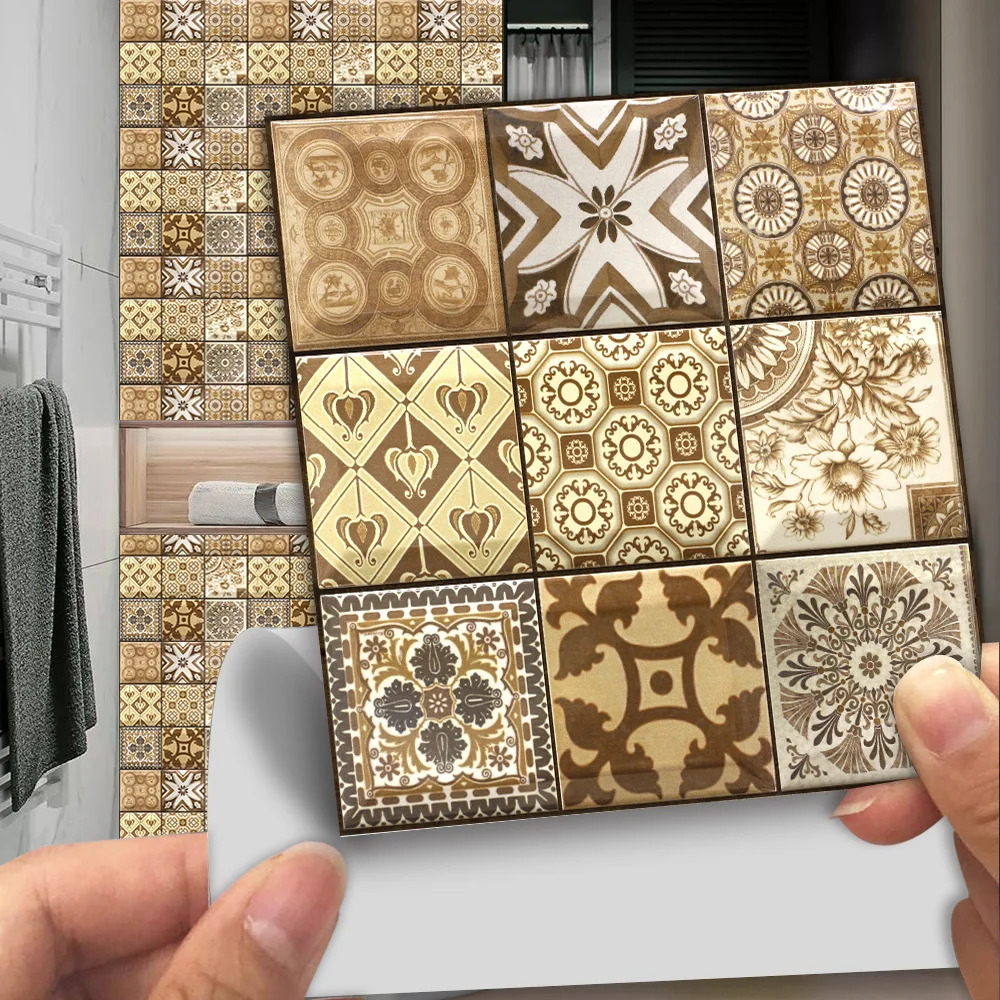10pcs/set Matte Frosted Floor Stickers Home Decor Anti-wear Self-adhesive Art Poster For Kitchen Bedroom Wall Stairs Wallpaper