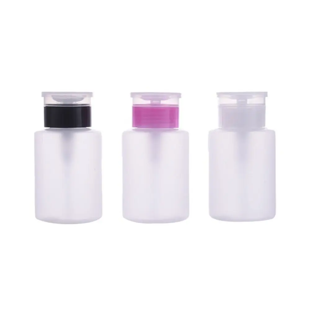 Woman UV Gel Cleaner Manicure Nail Polish Remover Pump Dispenser Container Clean Acetone Empty Bottle