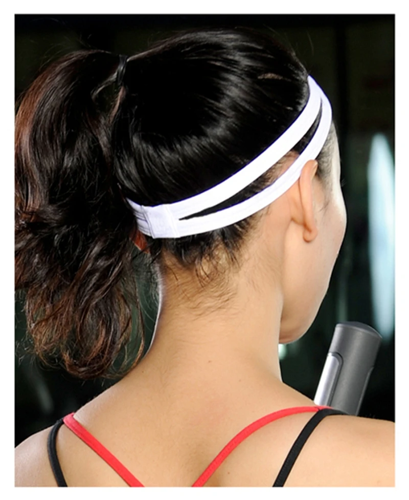 1pcs ON SALE Double Elastic Headband Softball Anti-slip Silicone Rubber Hair Bands Bandage On Head For Hair Scrunchy