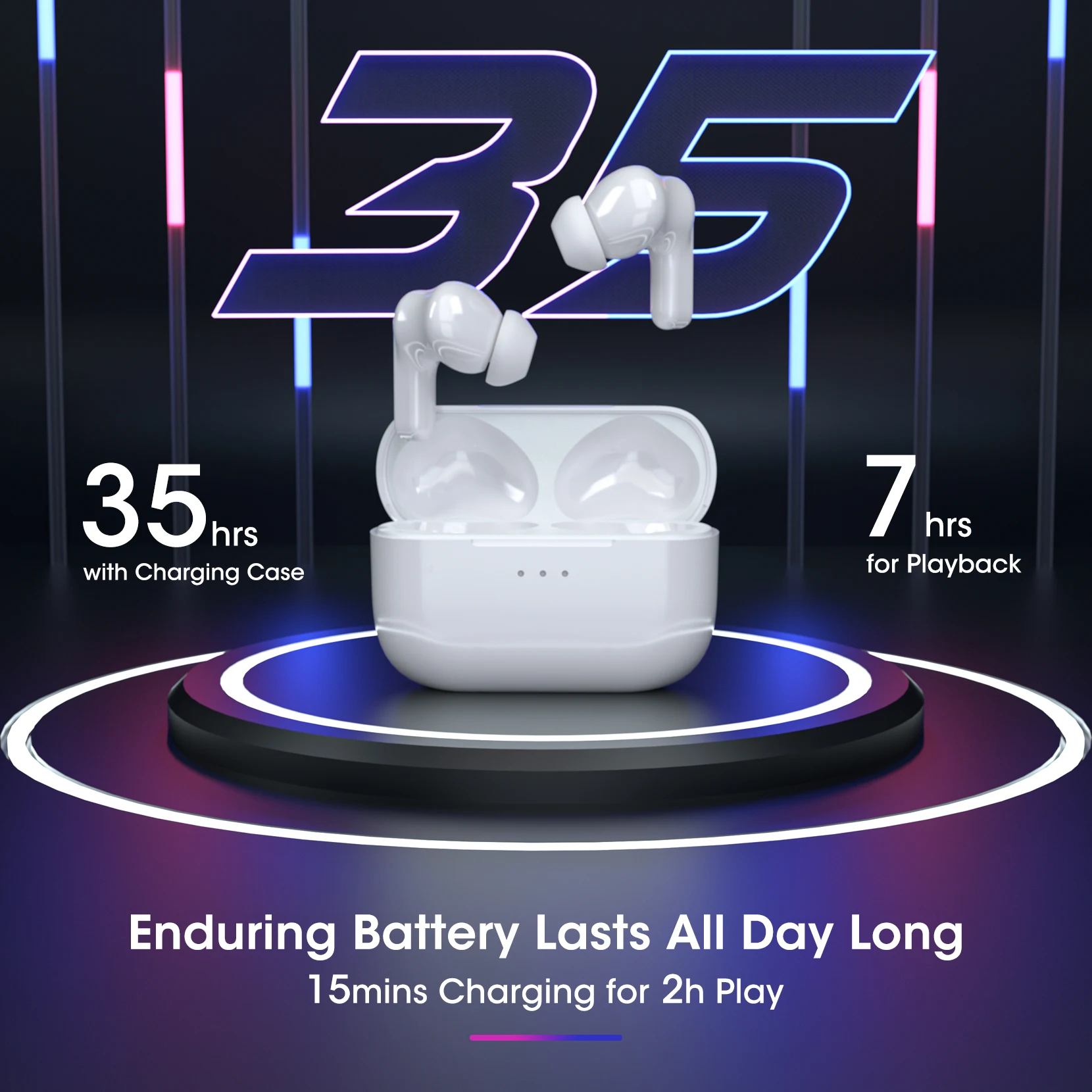 Mpow Mpods سماعات بلوتوث 5.0 لاسلكية IPX8 مقاوم للماء إلغاء الضوضاء سماعات مع 4 هيئة التصنيع العسكري و 35hours تشغيل آيفون 12