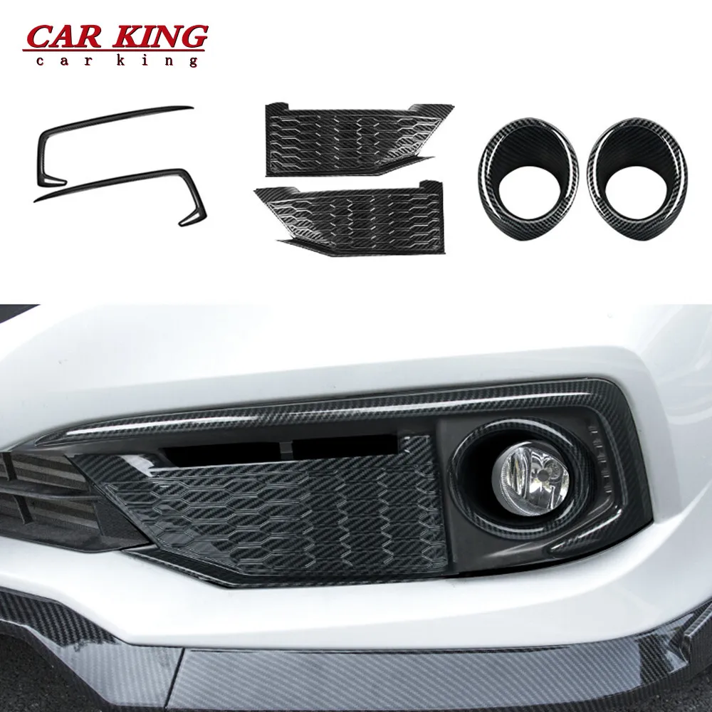 

For Honda Civic 10th sedan 2019 2020 ABS Front Fog Light Lamp Bumper Protector Cover foglight Eyebrow Eyelid Trim Accessories