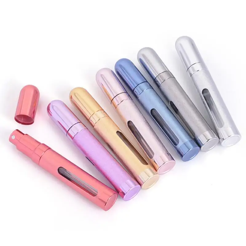 100Pcs 12ml Aluminum Perfume Atomizer Bottles Colorful Travel Portable Refills Spray Container LX3728