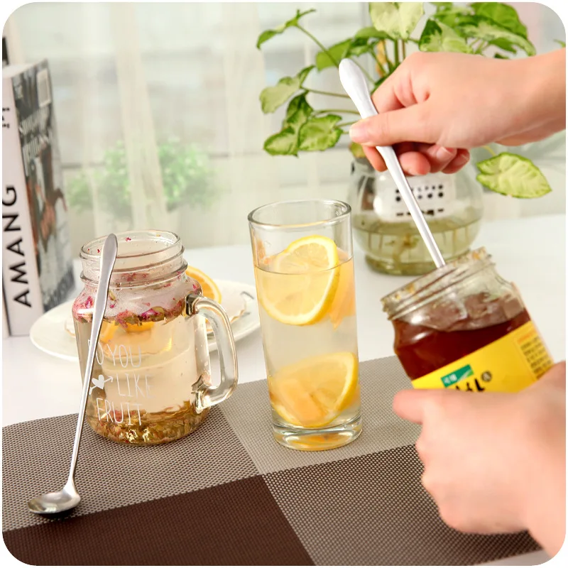 1 PC 18CM / 24cm / 30cm Long Handled Stainless Steel Coffee Spoon Ice Cream Dessert Tea Spoon for Picnic Kitchen Accessories