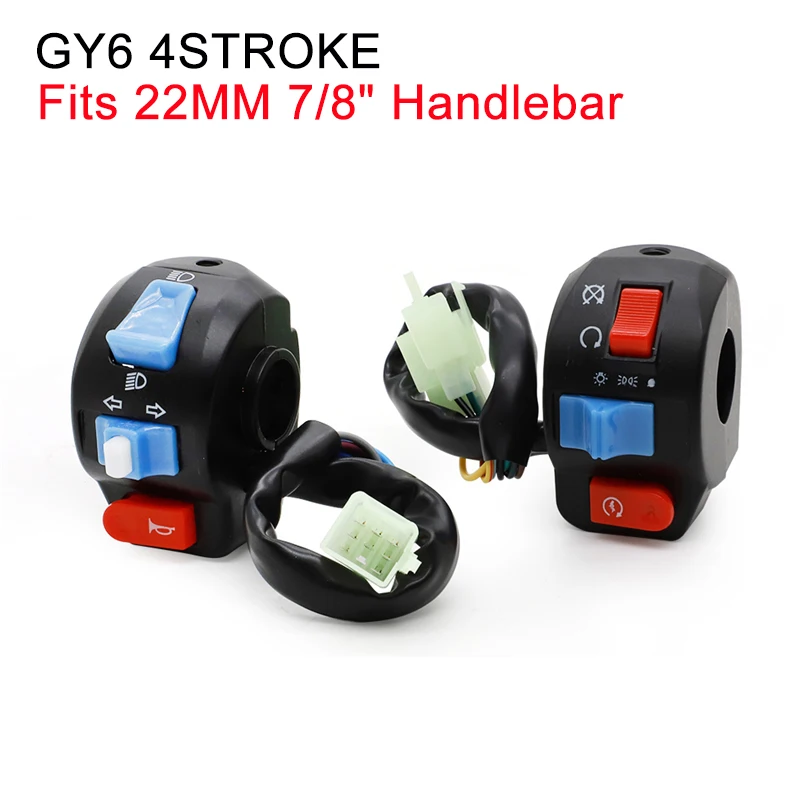 For CHINESE SCOOTER GY6 4STROKE TAOTAO JCL ZNEN BMS Handlebar Control Switches Turn Signal Headlight Electric Fog Light Start