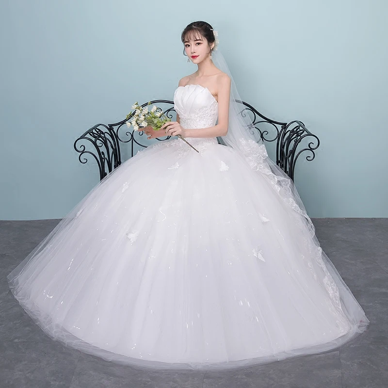 EZKUNTZA Đầm Vestido De Novia Áo Cưới Năm 2022 Mới Dây Ren Hoa Phối Ren Công Chúa Bầu Plus Kích Thước Mỏng Tùy Chỉnh làm Từ