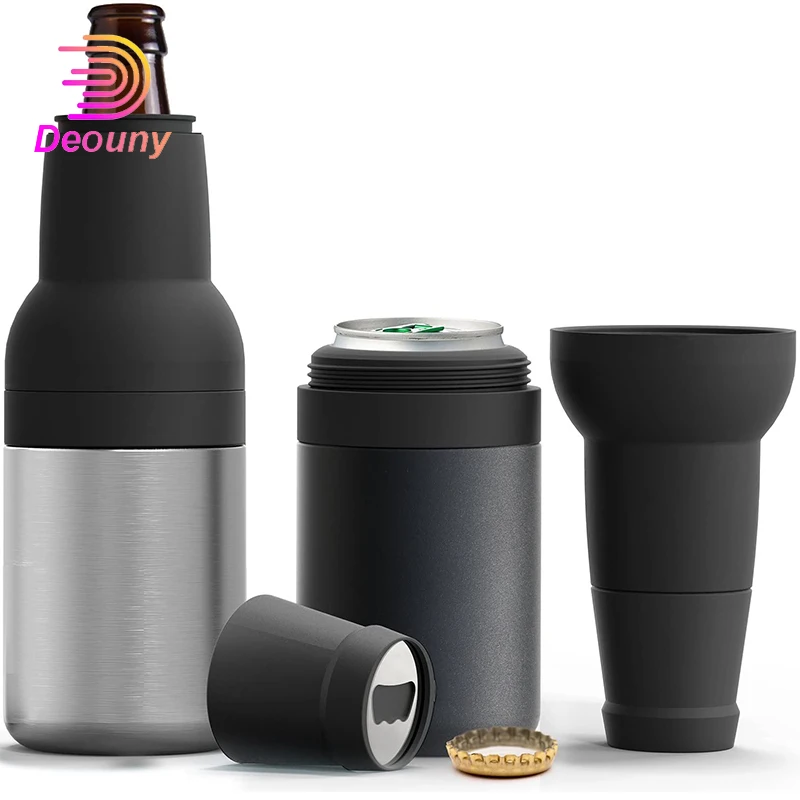 

DEOUNY Frosty Beer Vacuum Insulated Double Walled Stainless Steel Beer Bottle And Can Cooler With Beer Opener Bar Tools