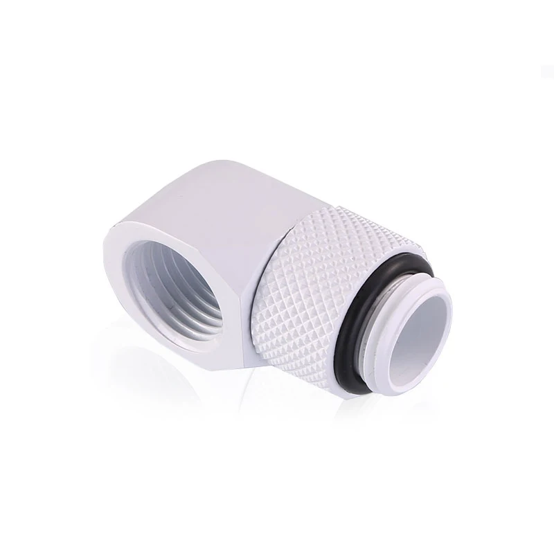Bykski  90 Angled 360 Rotary Adapter Elbow Computer Water Cooling Hard Tube Fittings,Silver,Black,Gold,White,G1/4 