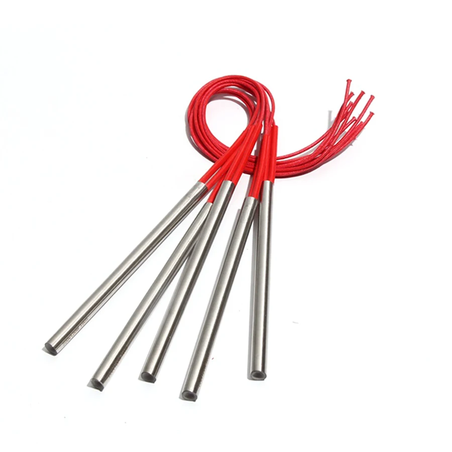 10PCS 10mm 190~220mm 201SUS Cylindrical Electric Heating Pipe Tubular Single Head Dual Heater 470/490/500/520/550W