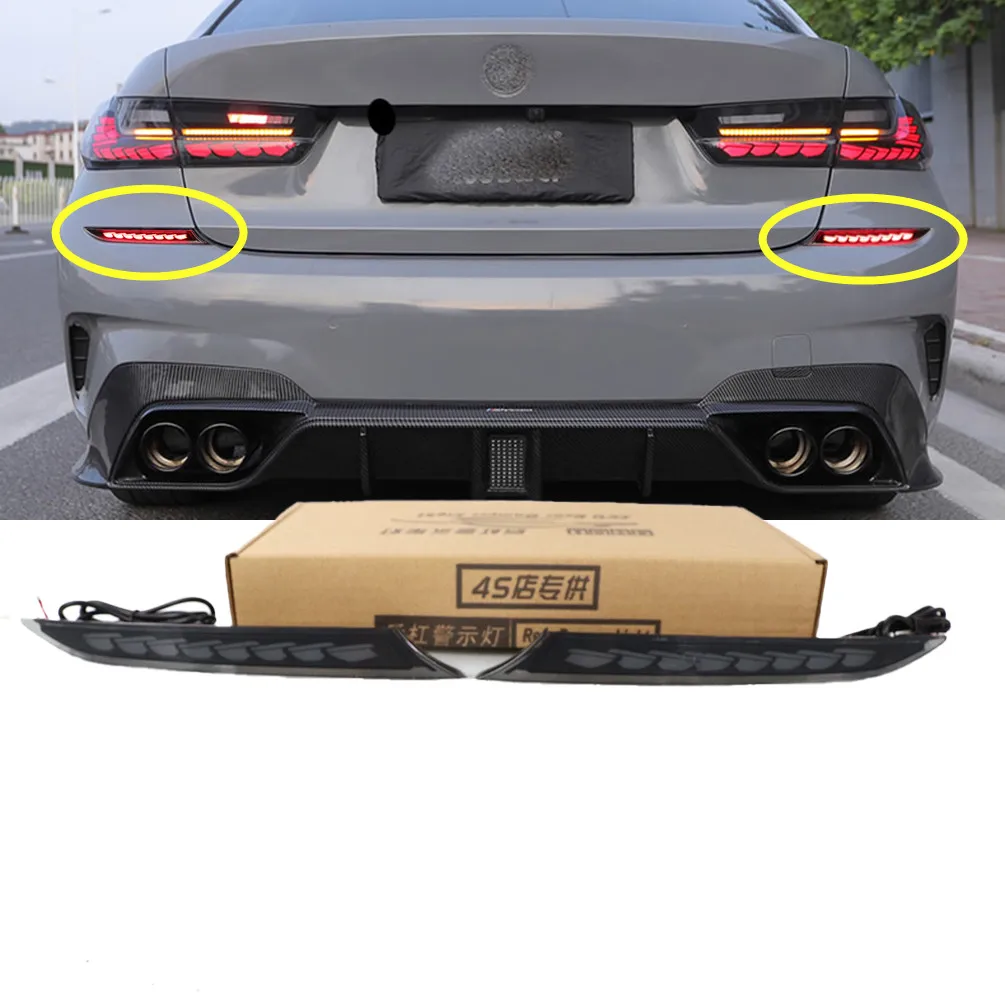 LED Rear Bumper Reflector Tail Lights Dynamic Turn Signal Brake Driving Fog Lamps Accessories Kit For BMW 3 Series G20 G28 2021