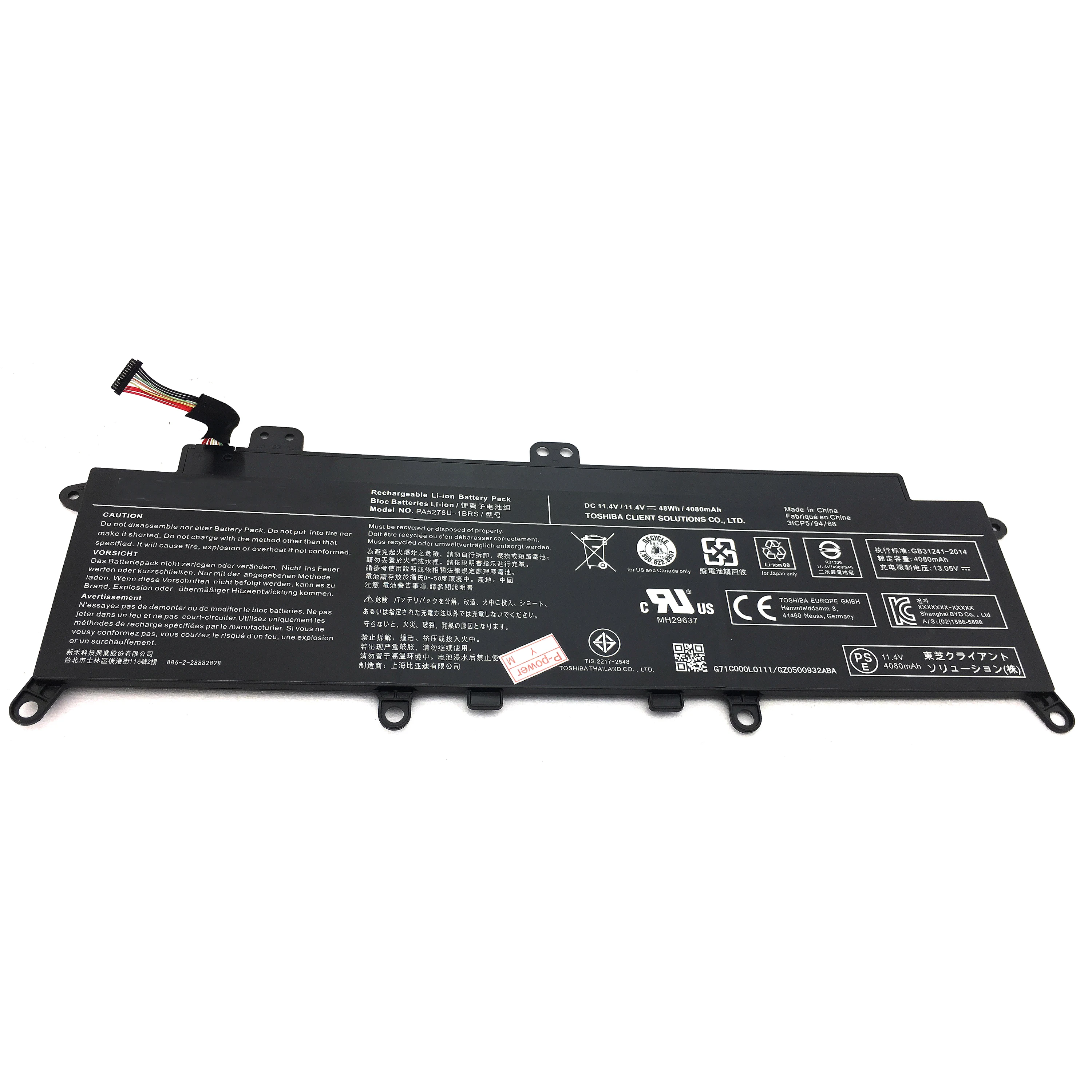 Genuine Original 48Wh PA5278U-1BRS 3ICP5/94/68 Laptop Battery For Toshiba Portege X30-D X30-E Tecra X40-D X40-E X40-F Notebook