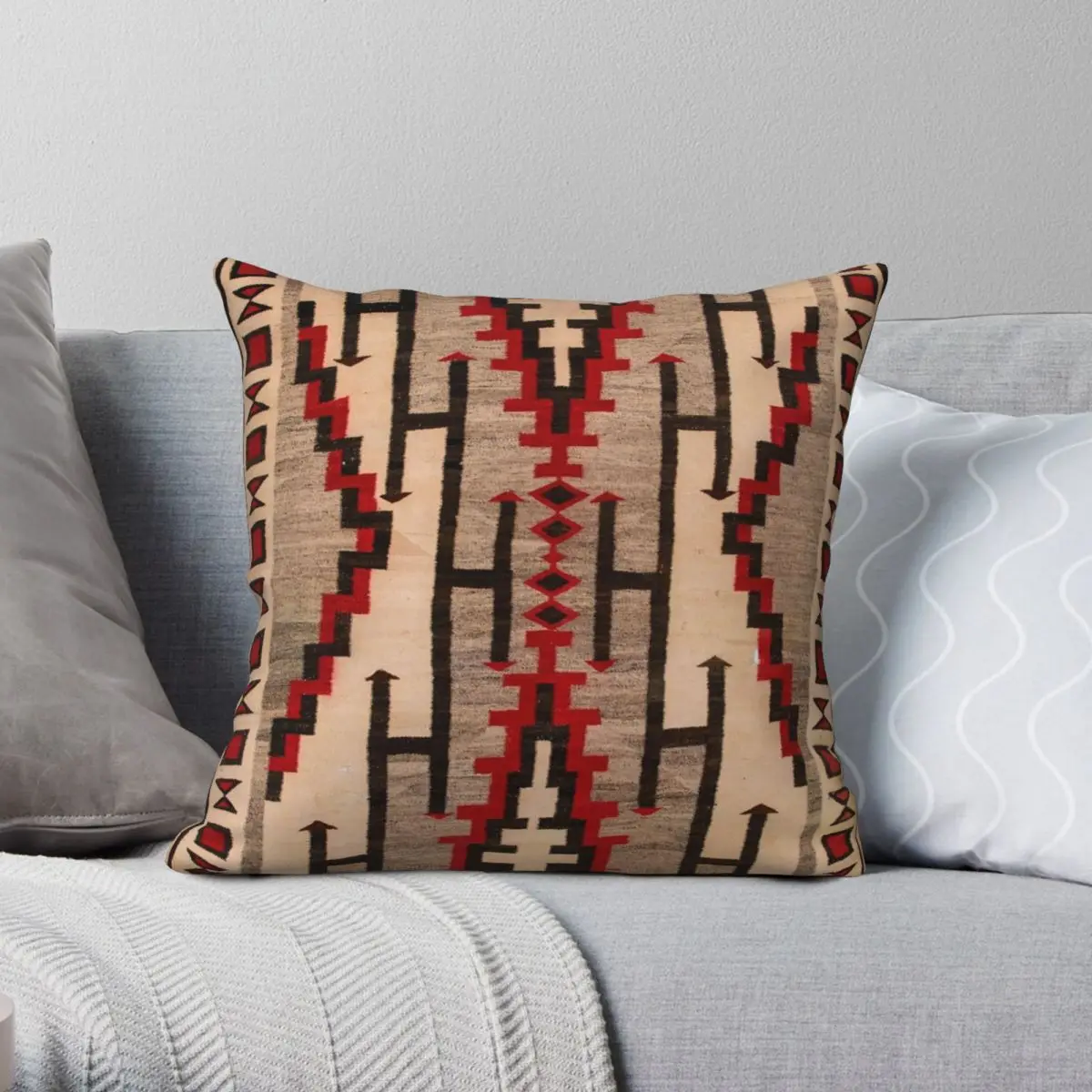 

1925 NAVAJO INDIAN TAPESTRY Pillowcase Polyester Linen Velvet Printed Zip Decor Car Cushion Cover