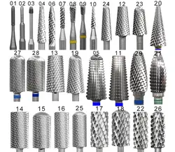 RolinStar molti tipi di promozione delle vendite carburo di tungsteno barile stabile gambo accessori taglierina pedicure punte per fresatura unghie