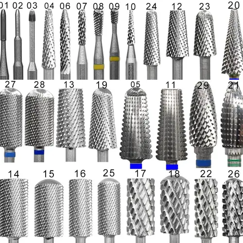 RolinStar 카바이드 텅스텐 배럴, 안정적인 생크 액세서리, 커터 페디큐어 네일 밀링 드릴 비트, 많은 판매 촉진 유형 