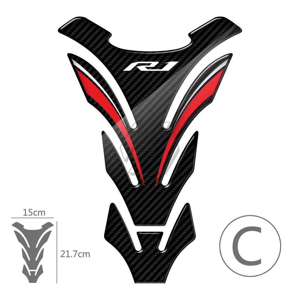 For Yamaha YZF-R1 R1 R1M Street Bike 3D Carbon-look Motorcycle Tank Pad Protector Sticker