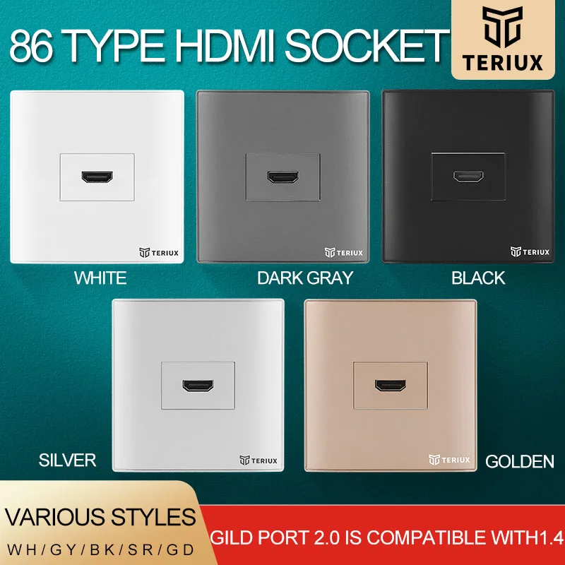 Gniazdo wtykowe HDMI typu Teriux 86 Gniazdo ścienne uniwersalne gniazdko elektryczne