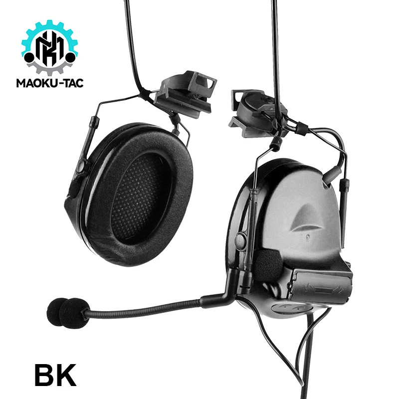 Tactical Hunting Shooting Headsets Adapt To The Helmet Side Rail Groove Communication Headset For Outdoor Games