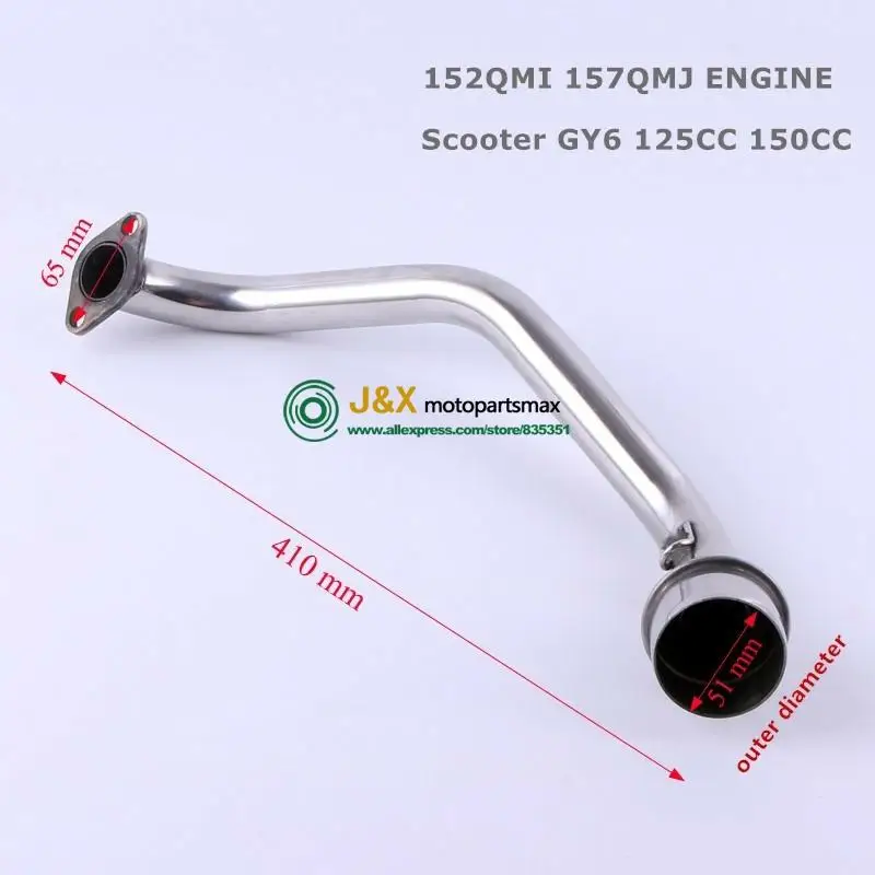 EXHAUST PIPE Universal GY6 Scooter Motorcycle Exhaust Muffler Contact pipe To Engine 157qmj 152qmi 125 150 180 200cc