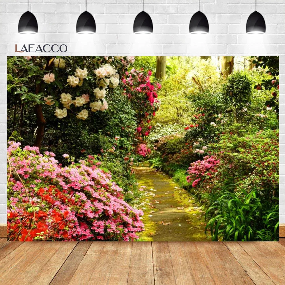 Spring Nature Landscape Garden Park Backdrops for Photographers Trees Flowers Grassland Decor Newborn Portrait Photo Background