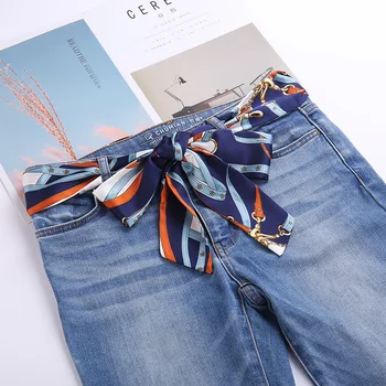 2022ใหม่ยาวริบบิ้นกว้างเข็มขัดกระโปรง Knot ผ้าไหมซาตินริบบิ้นโบว์ผ้าไหมผ้าพันคอผ้าพันคอผ้าแถบเอว Seal เข็มขัดผู้หญิง