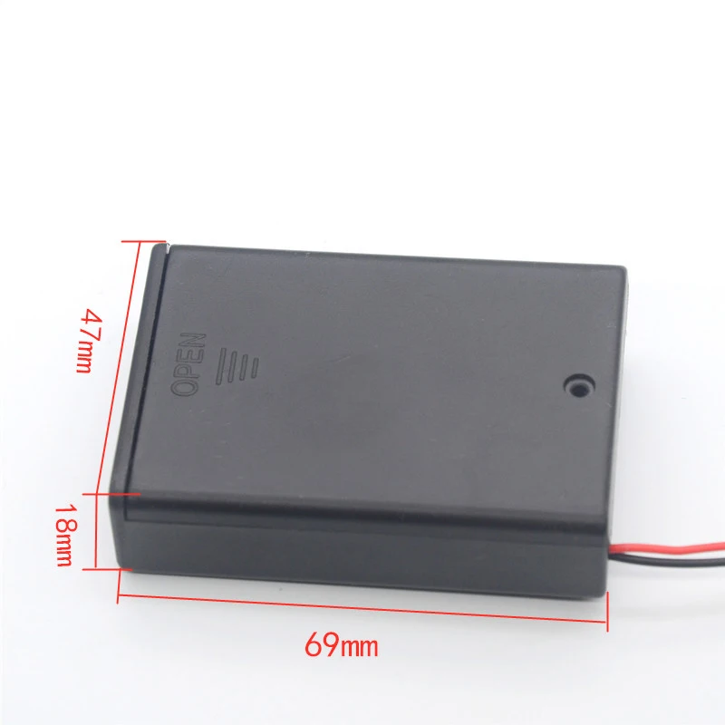 600pcs/lot MasterFire 3 x AA ABS Battery Holder Storage Box Case With Wire Leads&ON/OFF Switch 3 Slots 4.5V AA Batteries Cover