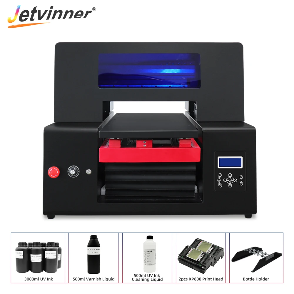 Jetvinner Automatische 12-Kleur Flatbed Uv Printer 3360 A3 + Size Inkjet Printing Machine Met Vernis Effect Voor Telefoon case Fles