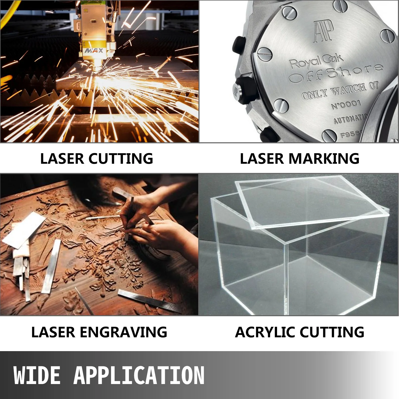 VEVOR 40W CO2 Laser Tube Stable Powerful 700mm Length Laser Engraver for Woodworking Laser Marking CNC Engraving Cutting Machine