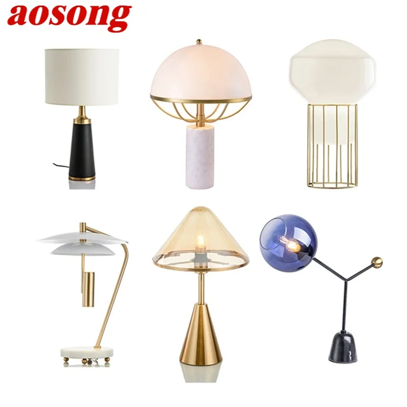 AOSONG Modern Ceramic Table Lamps For Bedside Variety Design E27 Desk Lights Home LED Decoration Foyer Living Room Hotel