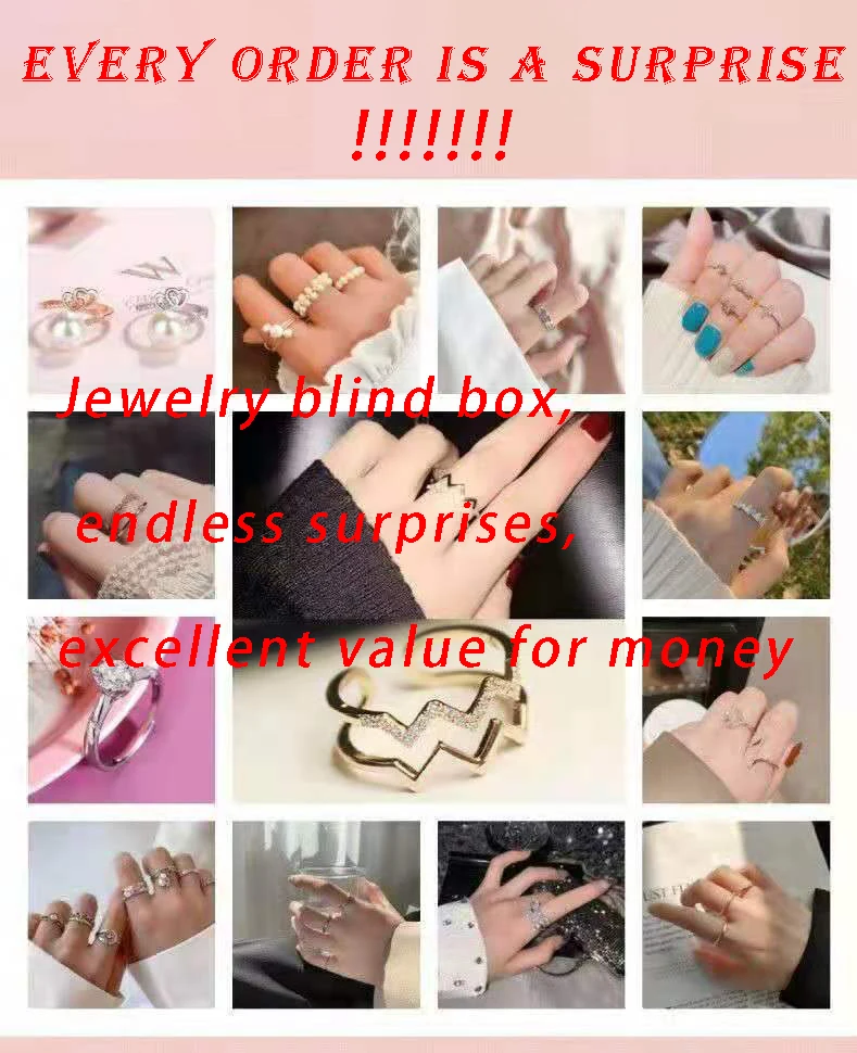 Surprise Jewelry Blind Box Lucky Box Earring Necklace Ring Pendant Every single order is a surprise and value for money 6PCS