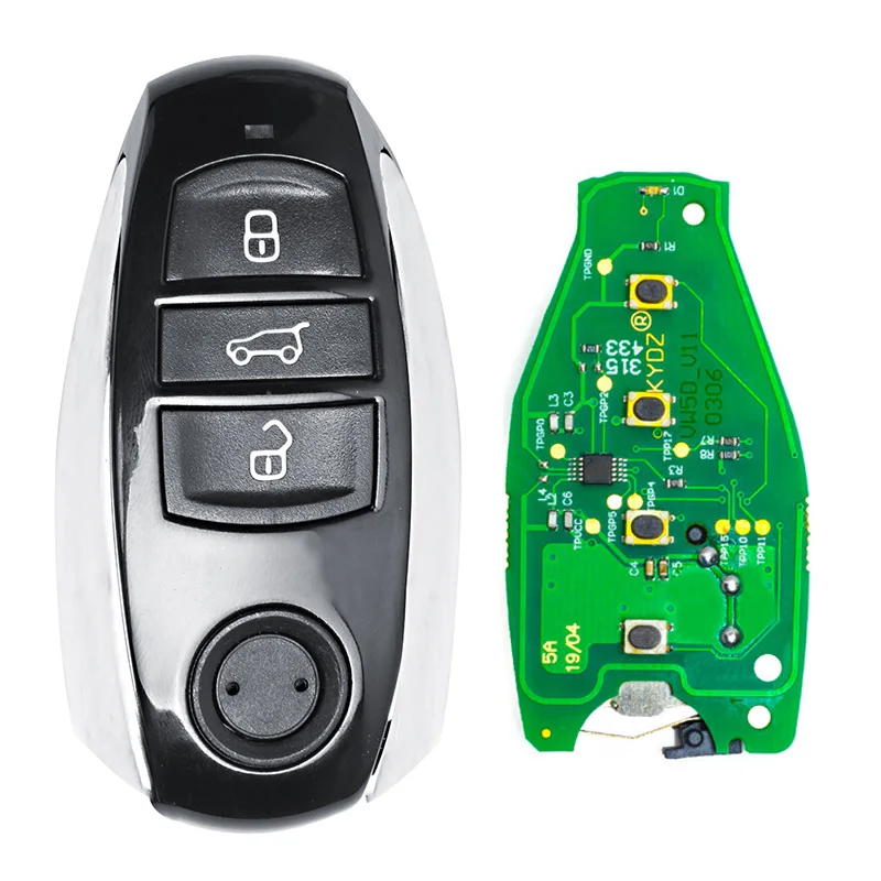 KEYECU for VW Volkswagen Touareg 2010 2011 2012 2013 2014 PCF7945AC Chip 315Mhz 433Mhz 868Mhz Smart Remote Car Key Fob 3 Buttons