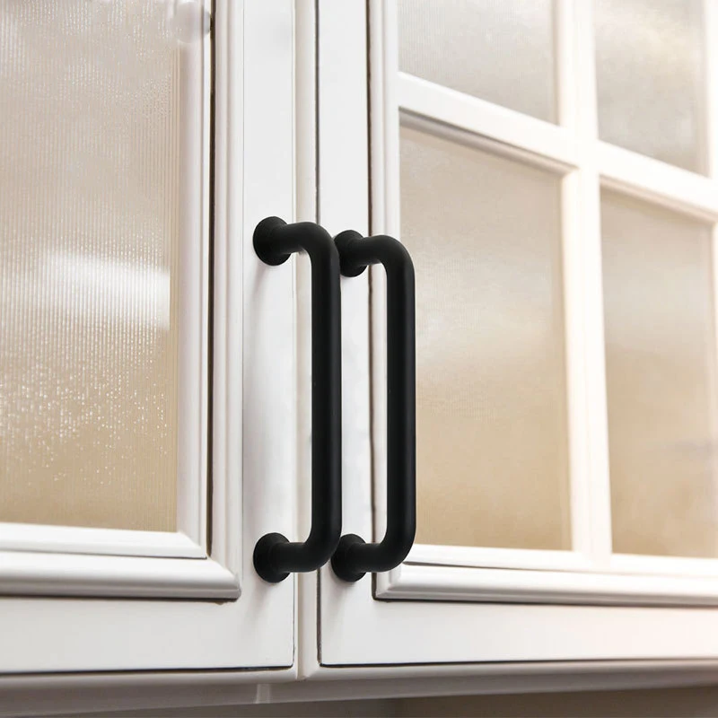 Black Rose Gold Cabinet Handles Zinc Alloy Kitchen Cupboard Door Pulls Drawer Flush Knobs Decorative Furniture Handle Hardware