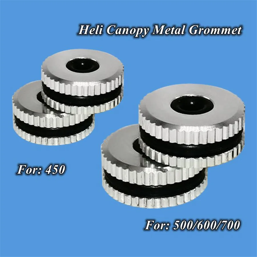 1 Pair  Heli Canopy Alloy Grommet For 450 500/600/700  For RC Airplane Color Silver