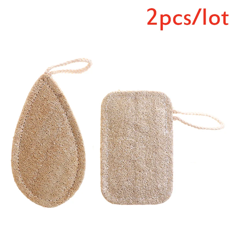 1/2Pcs Ecological Reusable Kitchen Sponge New Pure Handmade Multilayer Natural Loofah Scrubber Anti-Oil Dish Cleaning Brush