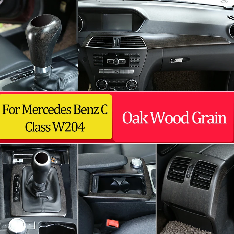 Oak Wood Grain For Mercedes Benz C-Class C Class W204 C180 C200 2007-2013 Car Interior Decoration Stickers Car Accessories