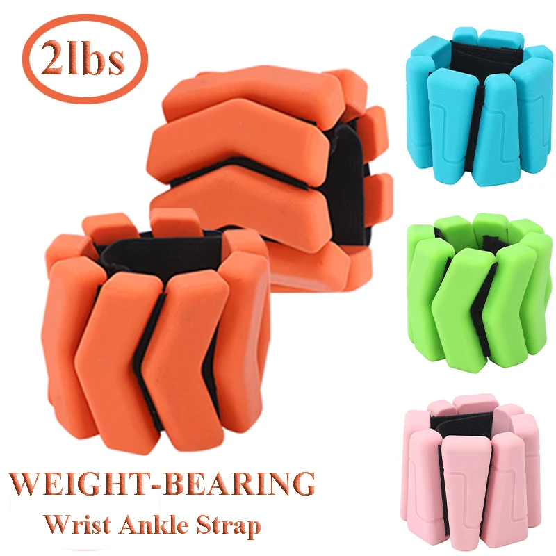 New 2lbs Adjustable Weight-Bearing WristBand Sports Silicone Weight Gain Strap Body Building Yoga Load-Bearing Fitness Bracelet