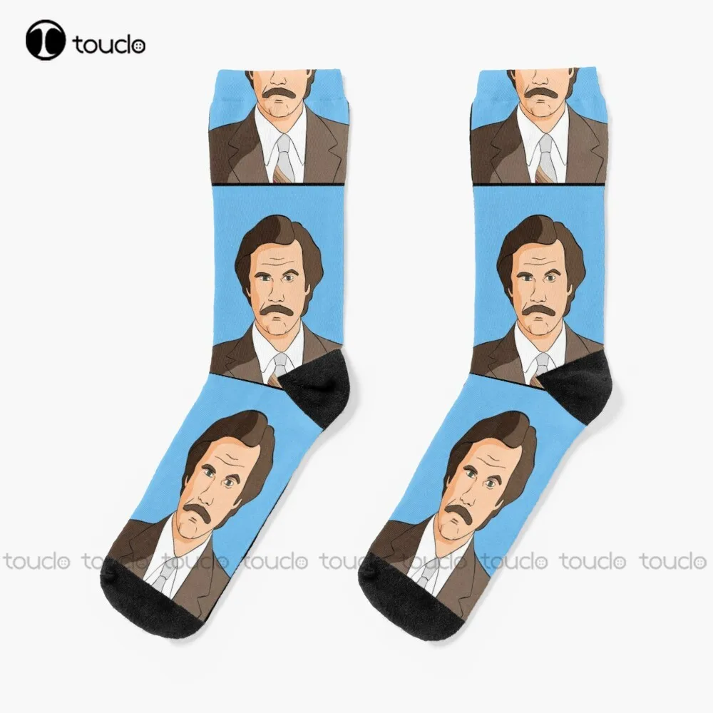 Ron Burgundy Socks Sport Socks For Men Christmas New Year Thanksgiving Day Gift Unisex Adult Teen Youth Socks Custom Funny Sock