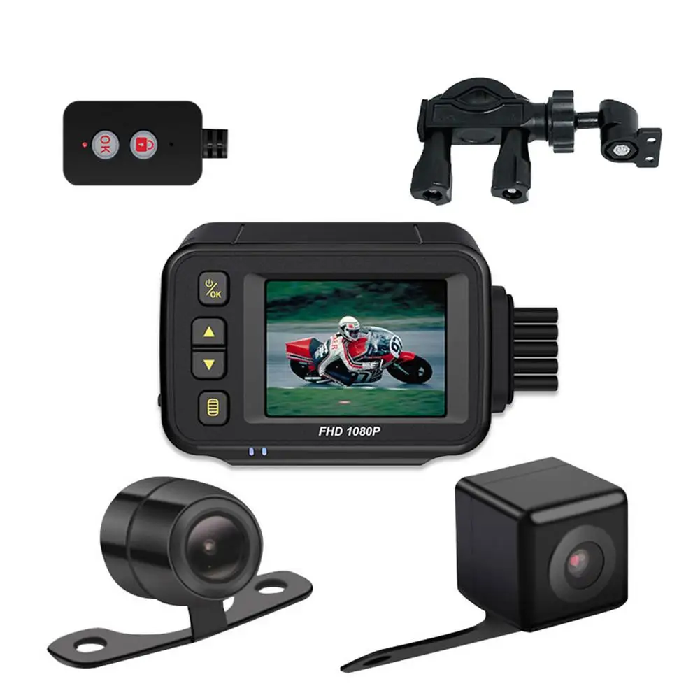 

Motorcycle DVR Video Recorder Front Rear View Cam Driving Night Vision Recording Camera Display Waterproof Safely Portable 2020