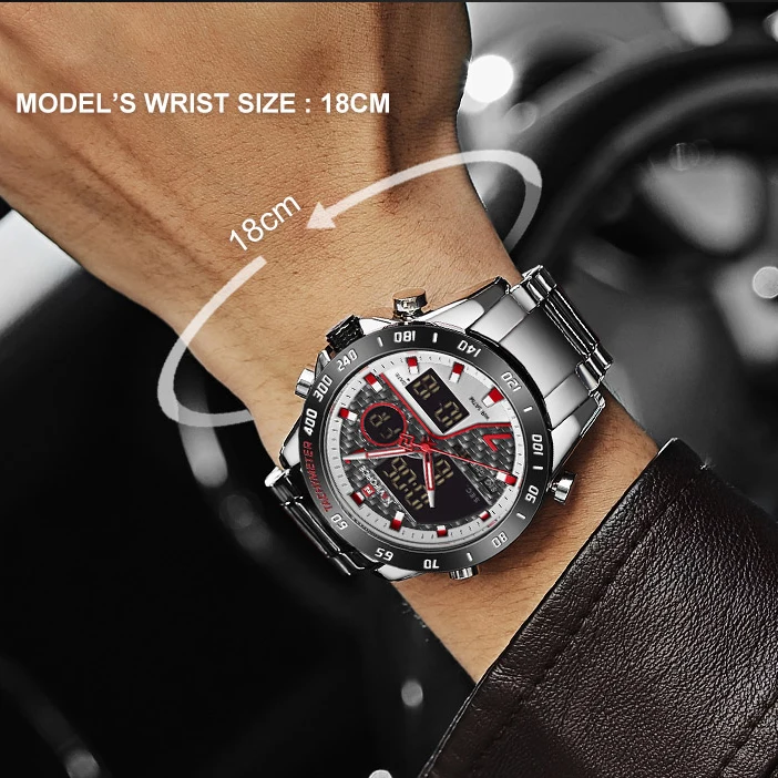 Top Luxury Brand NAVIFORCE sport męskie zegarki kwarcowe chronograf zegar analogowy wojskowy zegarek ze stali nierdzewnej dla człowieka