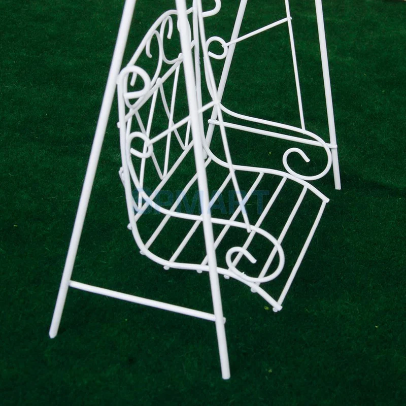 1/12 Dollhouse Miniature Garden Furniture White Metal Swing European Style For Doll House Accessories Toy Gift WG010B