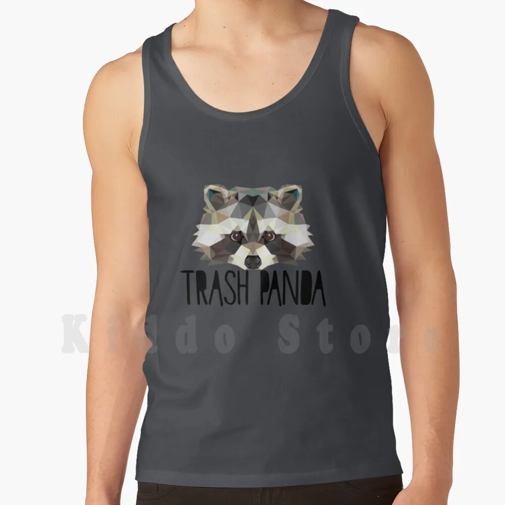 Trash Panda Tank Tops Vest 100% Cotton Trash Panda Raccoon Raccoon Raccoon Trash Panda Abstract