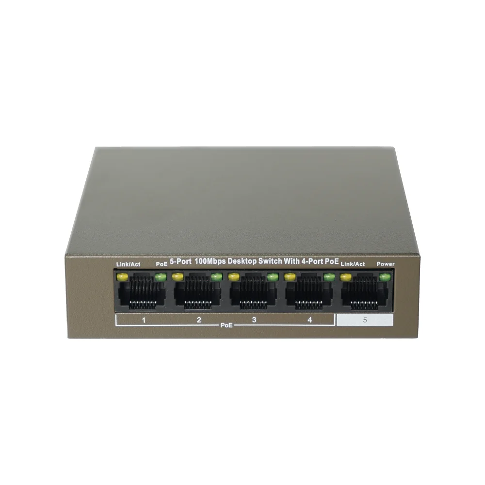 4CH PoE LAN Network Switch, F1105P-4-38W Unmanaged PoE LAN Switch