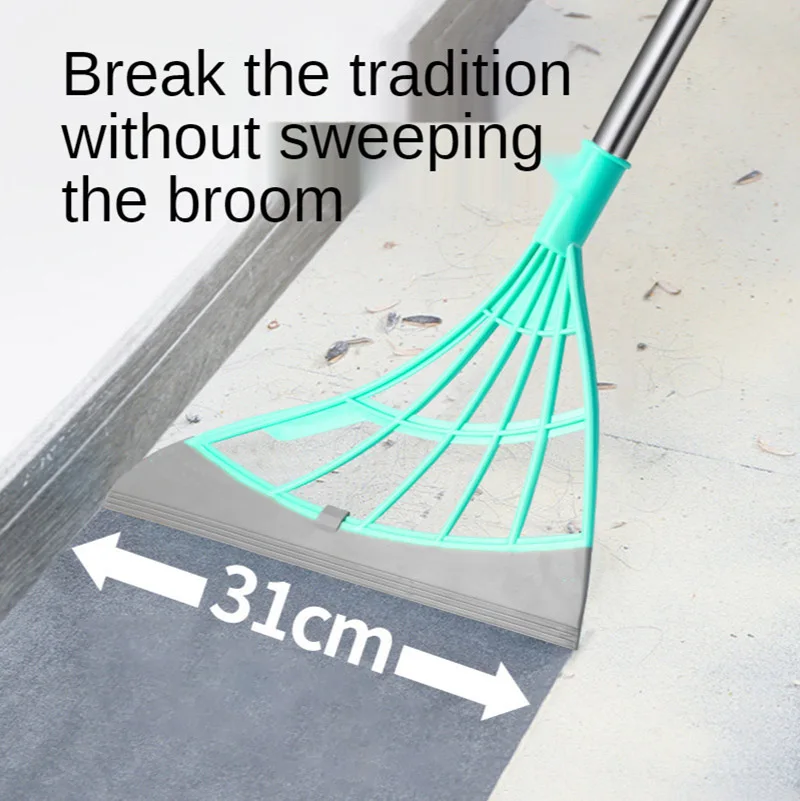 

Household Silicone Broom Multifunctional Magic Broom Floor Cleaning Tool Glass Window Cleaner Broom Non-Sticky Hair Quick-Drying