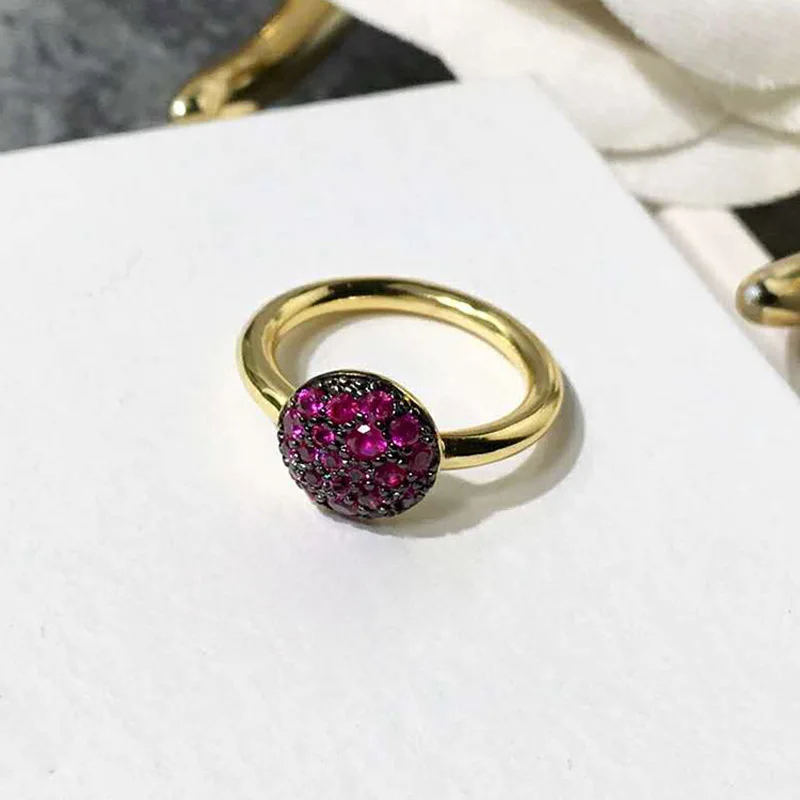 High Quality Beehive Style Gold Color CZ Ring For Women Fashion Jewelry
