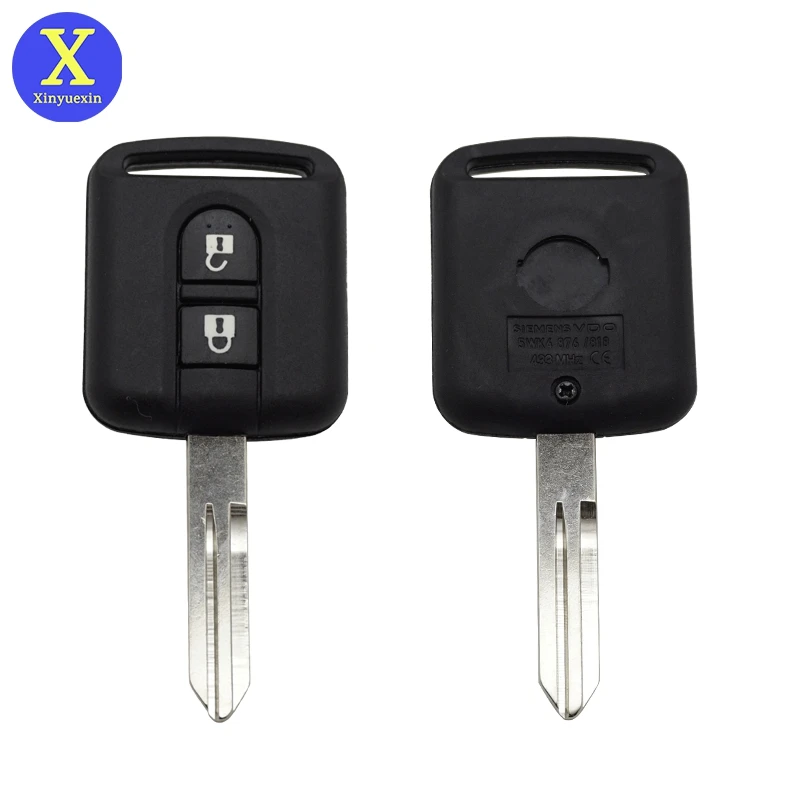 

Xinyuexin Remote Car Key Shell Case Fob Keyless Entry for Nissan Qashqai Micra Navara Almera Note NV200 2 Button Car Accessories