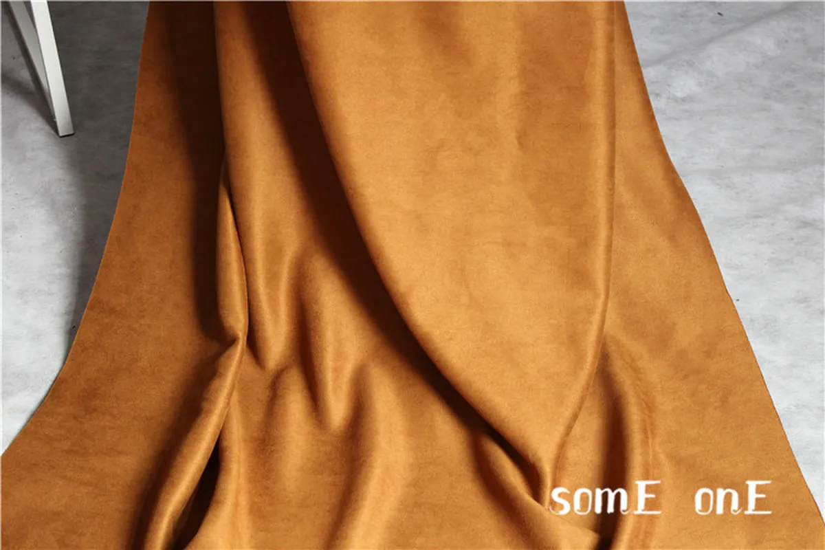 2mm Thick Suede Fabric Caramel Color Faux Suede Fleece Air Layer DIY Patches Autumn Winter Jacket Coat Clothes Designer Fabric