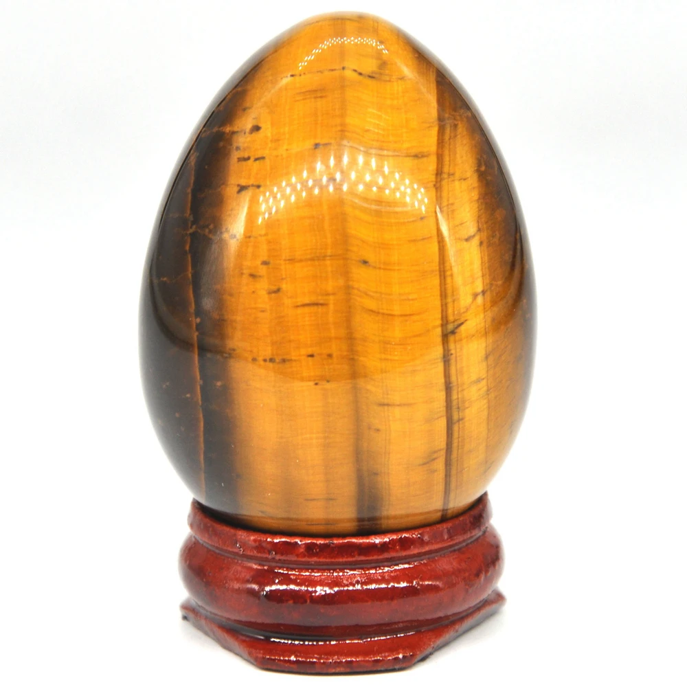 35x50mm Tiger Eye Egg Shaped Stone Healing Natural Crystal Massage Minerale Gemstone Spiritual Decoration Collection