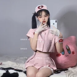 Passion Suit Japanese Cute Nurse Uniform Sweet Pleated High Waist Skirt Doctor Cosplay Costume Sexy Pajamas Student Kawaii Style