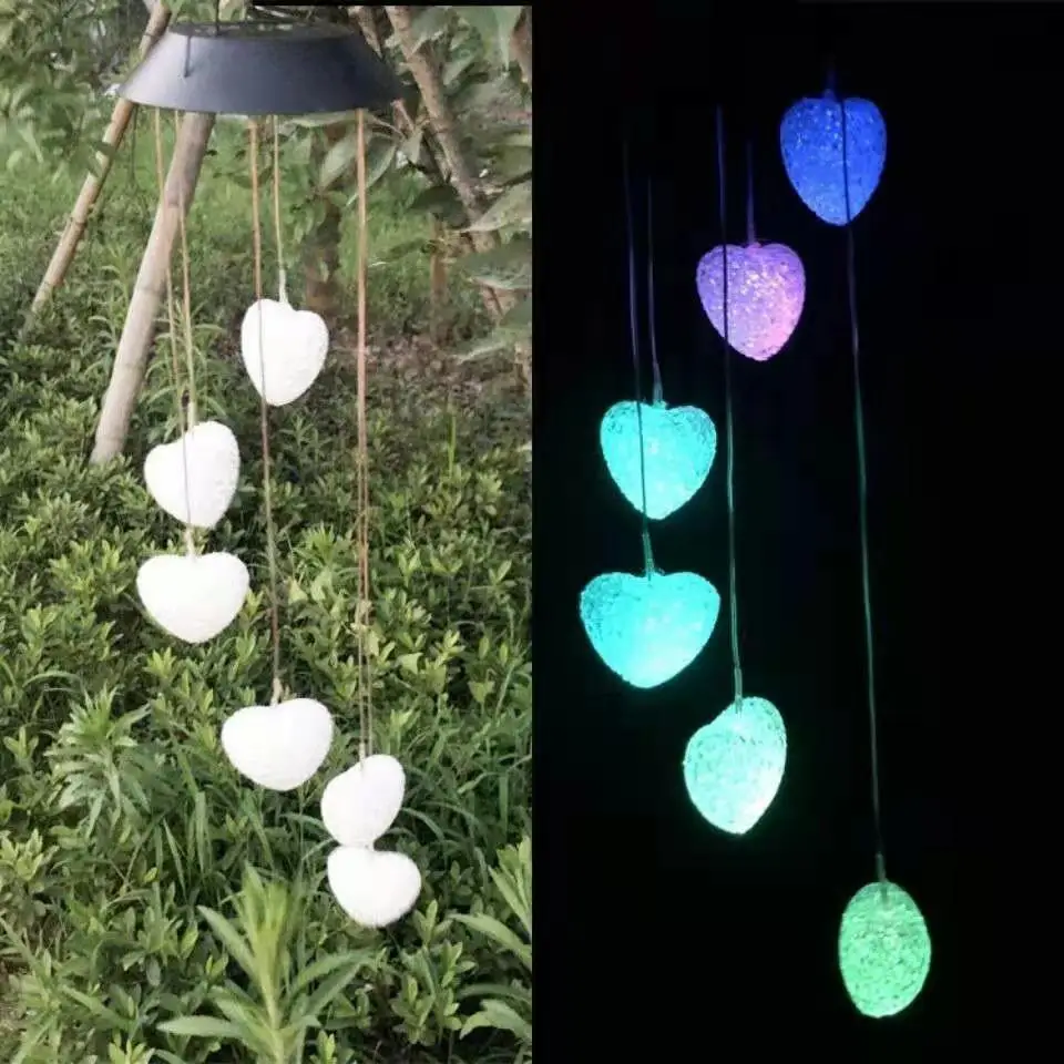 

Modern Colorful Solar Light Wind Chime Lamp PVC Ornaments Balcony Terrace Furnishing Crafts Outdoor Garden Courtyard Decoration